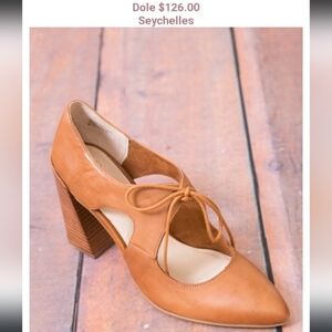Seychelles Heritage Retro Dole Leather  Mary Jane Tie Front Stacked Block Heel